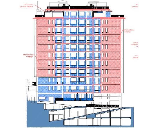 Prospetto nord-ovest edificio