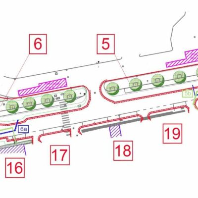 Psc delle aree di cantiere suddivise e numerate