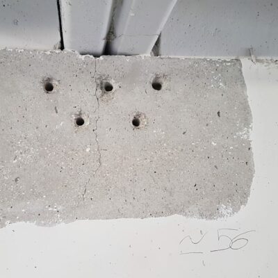 Foto chiodatura per la predisposizione di un intervento di rinforzo