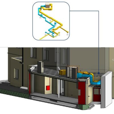 Modello MEP (Mechanical, Electrical and Plumbing) per calcolo interferenze