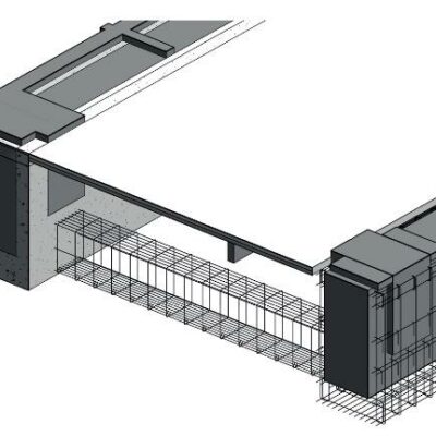 Modello BIM, cordolo di rinforzo fondazione